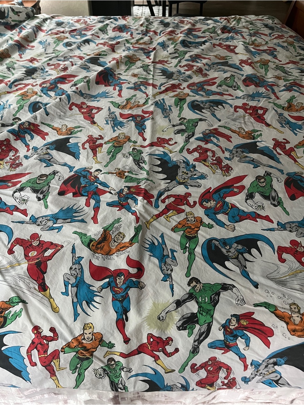 Pottery Barn Kids DC Comics Superhero Duvet Cover - Red, Blue, Green, Black